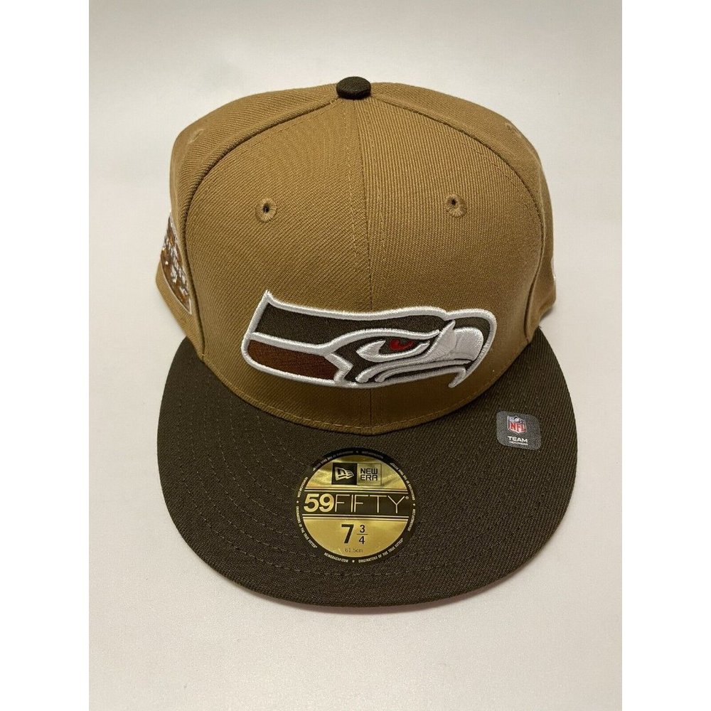 New Era 59Fifty NFL Seattle Seahawks Super Bowl XL Patch Cap Hat Wheat Brown - Picture 3 of 10